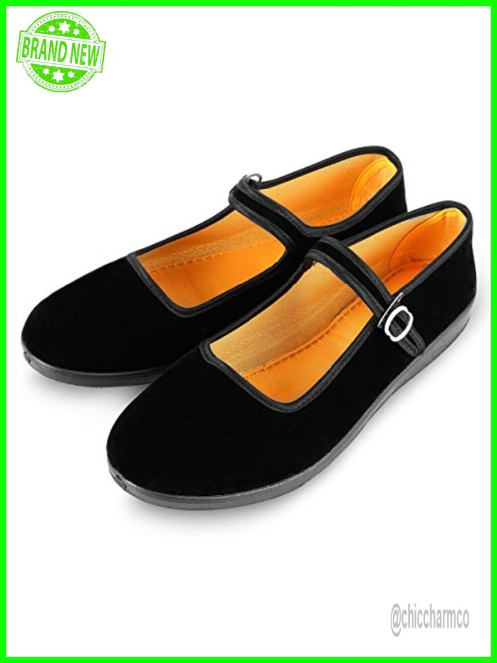 Women's Velvet Mary Jane Flats Cotton Ballet Dance Shoes